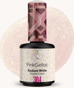 Pink Gellac - Radiant White - Gellak - Vegan - Wit - Glitter Finish - 15 Ml