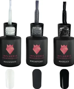 #NEUTRALSERIE - Influence Gellac - Zwarte Gellak - Witte Gellak - Grijze Gellak - Gellak Zwart UV - Gellak Wit UV - Gellak Grijs UV - UV Gellak - Gel Nagellak - Kado Vrouw - Valentijns Cadeau - Kado Voor Haar - 3x 10 Ml