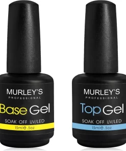 MURLEY’s Base & Top Coat Gellak Set- Acryl Basecoat & Topcoat - 2x 15ml - Gel Nagellak - Gelnagellak - UV / LED Lamp Gelnagels