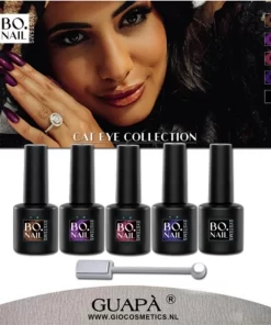 GUAPÀ® Gellak Kleuren Pakket | Gelnagels | Gellak Set | Pink Gellaç | Gel Nagellak | Soakable Gel Polish | 5 X 7 Ml Magnetische Gellak Cat Eye