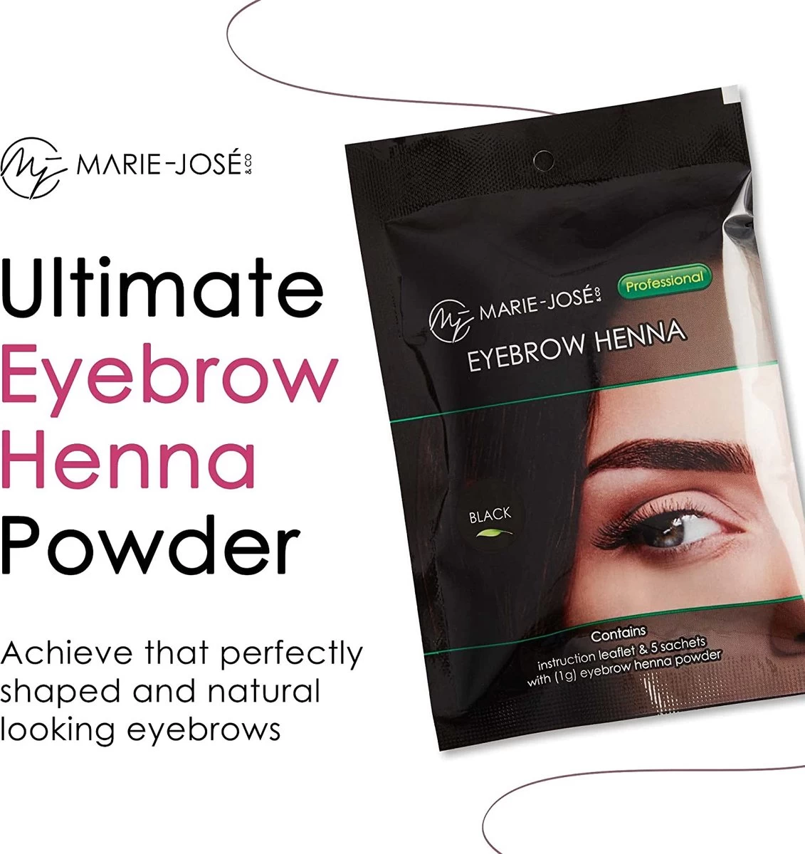 Henna Wenkbrauwverf Zwart | Henna Brows |Geschikt Voor Minstens 25 Toepassingen - Afbeelding 3