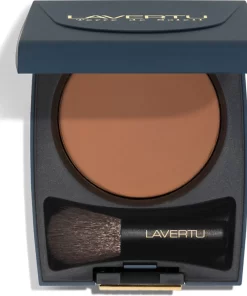 Lavertu Cosmetics - Bronzer Terre De Soleil 01 Donker - Inclusief Kwast En Spiegel - Baked Bronzer - Laat Uw Huid Ademen - Zeer Zuinig In Gebruik