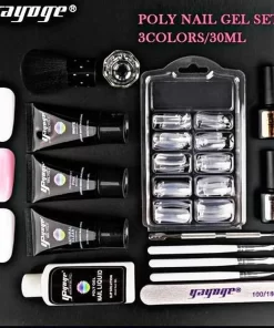 POLYGEL KIT – Polygel Kit - Poly Gel Nagels - Nagelverlenging -3 Kleuren - Starter Kit - 15 Delig - Nagelknipper - Nagelvijl - Starterset Voor Acrylgel - Acryl