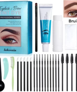 2 In 1 - Henna Wenkbrauwverf En Wimperverf - Bruin - Henna Brows - DIY Henna Brows Kit - Starterspakket Met Vele Extra's - 30 Ml