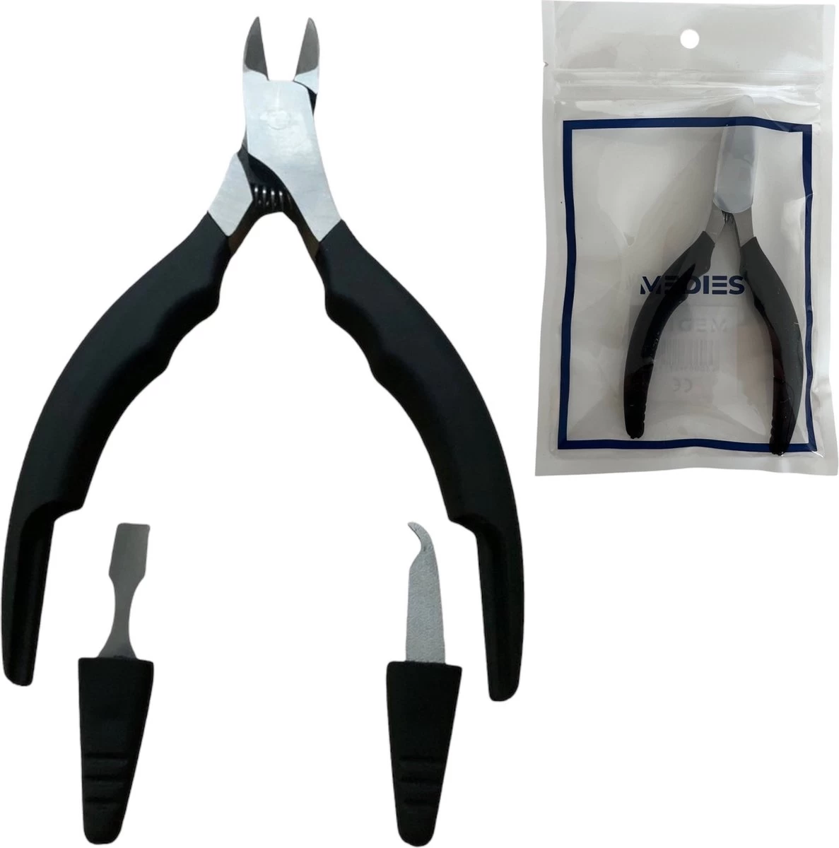 Medies - Multifunctionele Nageltang Met Huidduwer En Dubbelzijdige Nagelvijl | Nageltang Voor Harde Teennagels | Nagelknipper | Nagelschaar | Ingegroeide Nagels | Huidduwer | Nagelvijl - Zachte Anti Slip Handvaten - 3 In 1 - Afbeelding 3