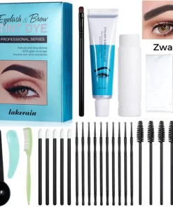 2 In 1 - Henna Wenkbrauwverf En Wimperverf - Zwart - Henna Brows - DIY Henna Brows Kit - Starterspakket Met Vele Extra's - 30 Ml