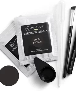 Marie-José & Co Henna Wenkbrauwverf Donkerbruin - Complete Henna Brows Kit - Tattoo Brow Set Voor 20 Paar Wenkbrauwen