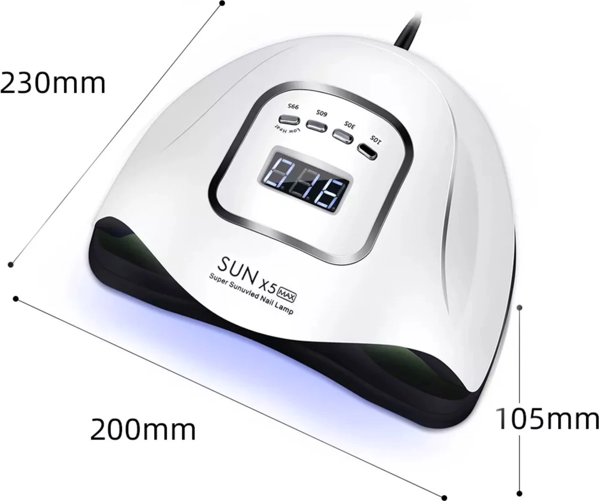 Merkloos Daniqqi - 80 Watt UV LED Lamp Nagels - 45 Leds Nagellamp - Wit - Afbeelding 9