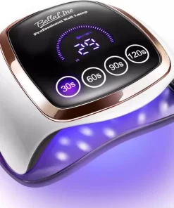 UV Nagel Lamp 168 Watt + 5 Gratis Vijlen - BellaLine - UV Led Nagellamp – Gel Nagel – Nagellak UV – Nageldroger – Salon – Sensor – Gellac - Acryl - Gelnagels – 42 Power Led – Professioneel – Krachtig – Manicure – Extra Lang Snoer - Pink - Pedicure