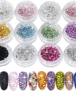 GUAPÀ® Nail Art Rhinestones | 12 Diverse Kleuren Diamantjes | Nagel Diamantjes | Nagelsteentjes | Nagel Versiering En Decoratie | Nagelstickers | Ook Geschikt Voor Acrylic, Gellak, Gel En Polygel Nagels | Nail Art