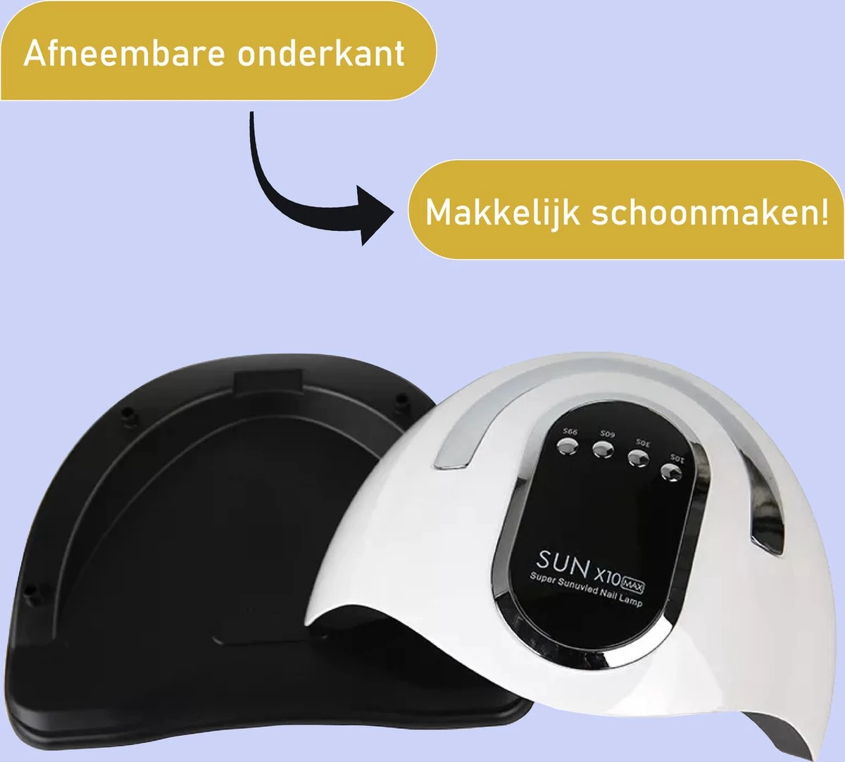 280 Watt UV LED Lamp Nagels - 66 Leds - SUN X10 MAX - Nagel UV Lamp - Gellak Lamp - Nagellamp - Nagellamp Led - Nagellamp Voor Gel Nagellak - Nagellamp Led Uv - Nagellamp Uv - Nagellamp Gelnagels - Gellak - Nageldroger - Afbeelding 2