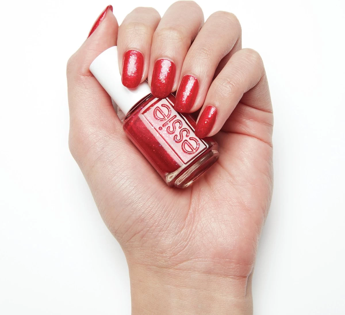 Essie Winter Collection Nagellak – 667 Knotty Or Nice - Rode Glitter Nagellak - Afbeelding 8