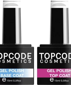 Gellak Van TOPCODE Cosmetics - Super Shine Top Coat & Base Coat - #MCMX501 + #MCDJ19H - 15 Ml