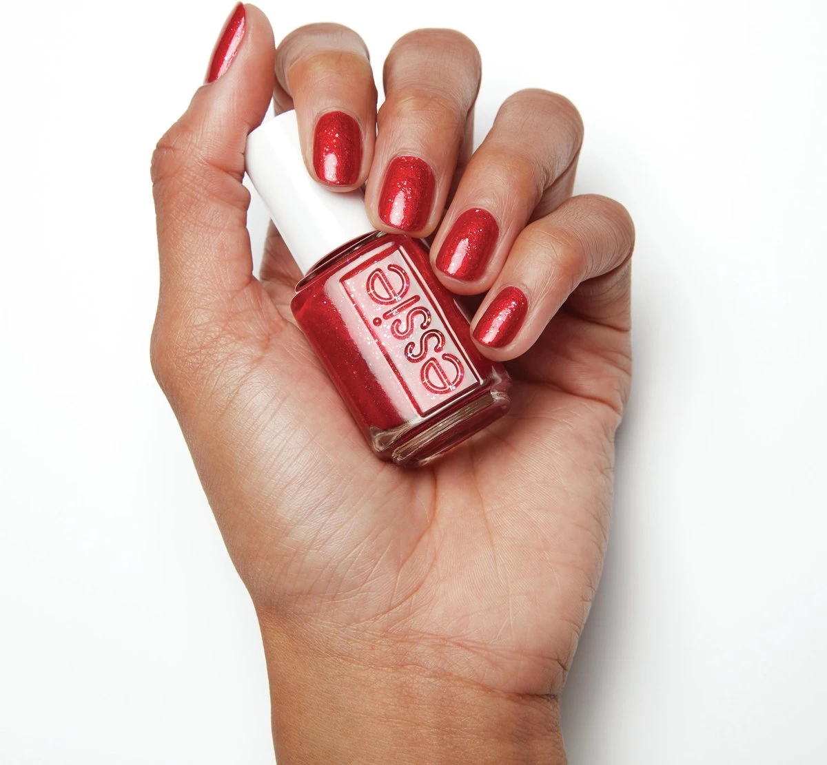 Essie Winter Collection Nagellak – 667 Knotty Or Nice - Rode Glitter Nagellak - Afbeelding 7