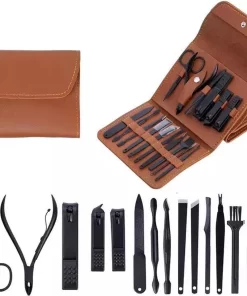 16 Delig Manicure Set Met Gezichtsmasker- Nagelset -Nagelvijl - Nagelknipper- Nagelschaar - Pincet- Manicureset Met Luxe Etui Voor Nagel