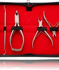 Sunglow Pedicure En Manicure Set - 5-delige Nagelset | Praktische Nagelverzorgingsset Voor Mannen En Vrouwen Met Nagelkoffer - Roestvrijstalen Podologenset