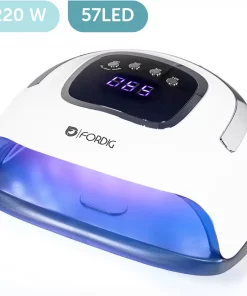 ForDig 220W Professionele Nageldroger Voor Gel Nagels - Nagellak Droger Met UV LED Lamp En Timer Voor Gelnagels - Nageldrogerlamp Met 57 LED Lampjes Voor Nagel Gellak - Geschikt Voor Manicure En Pedicure - Nagellakdroger Hard Gelpolish Builder