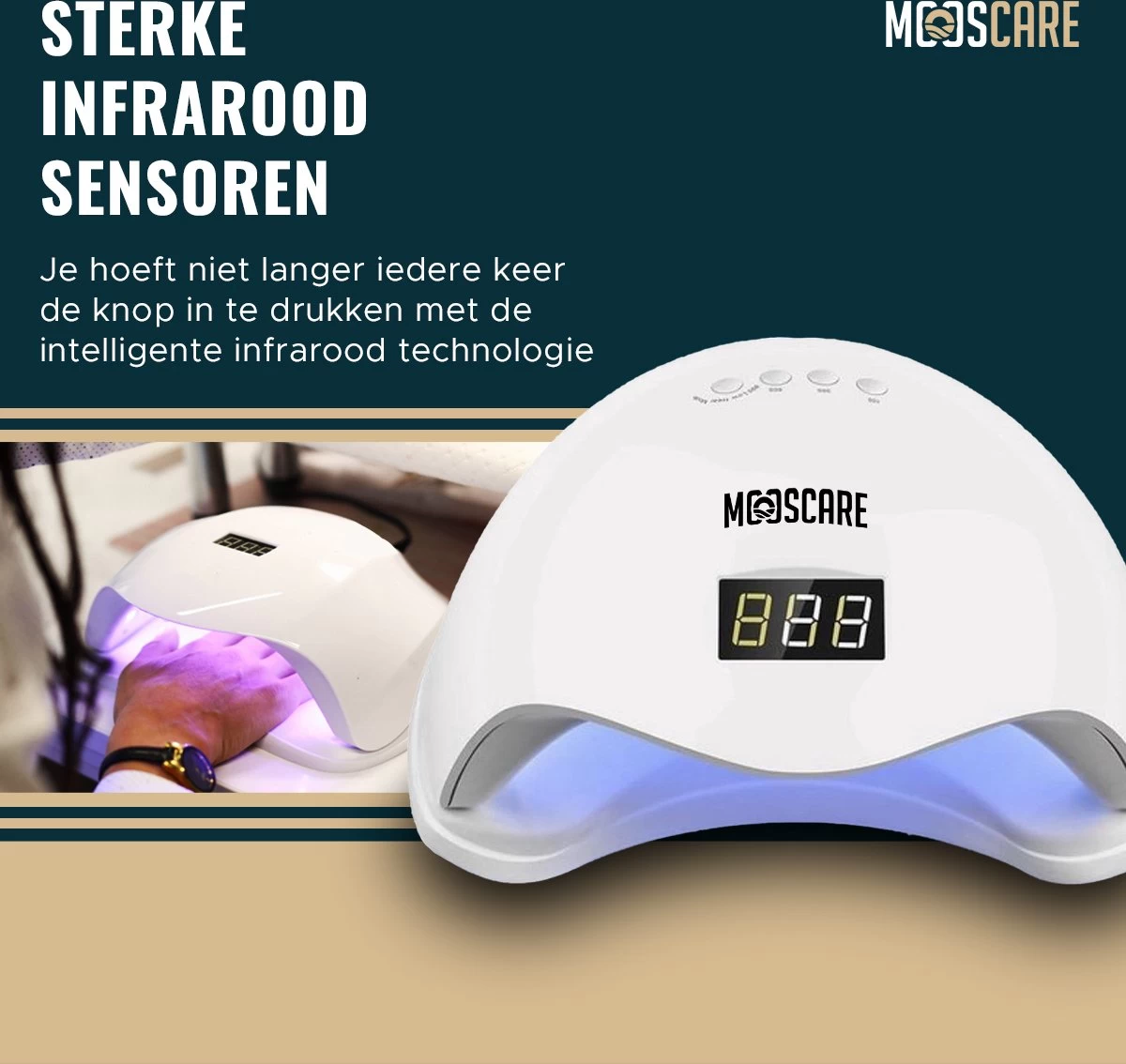 MOOSCARE 48 Watt LED Lamp Voor Gellak Nagels - UV Lamp Gelnagels - Nail Art Nagellamp - Gel Nagellak Nageldroger - Afbeelding 4