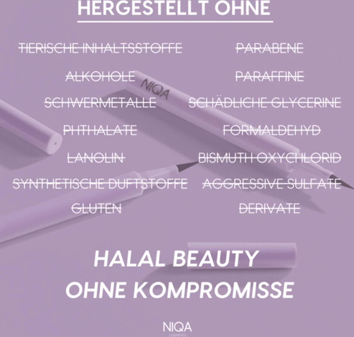 NIQA - Liquid Eyeliner Nightfall - Cat Eye Look - Vegan & Halal - Afbeelding 6