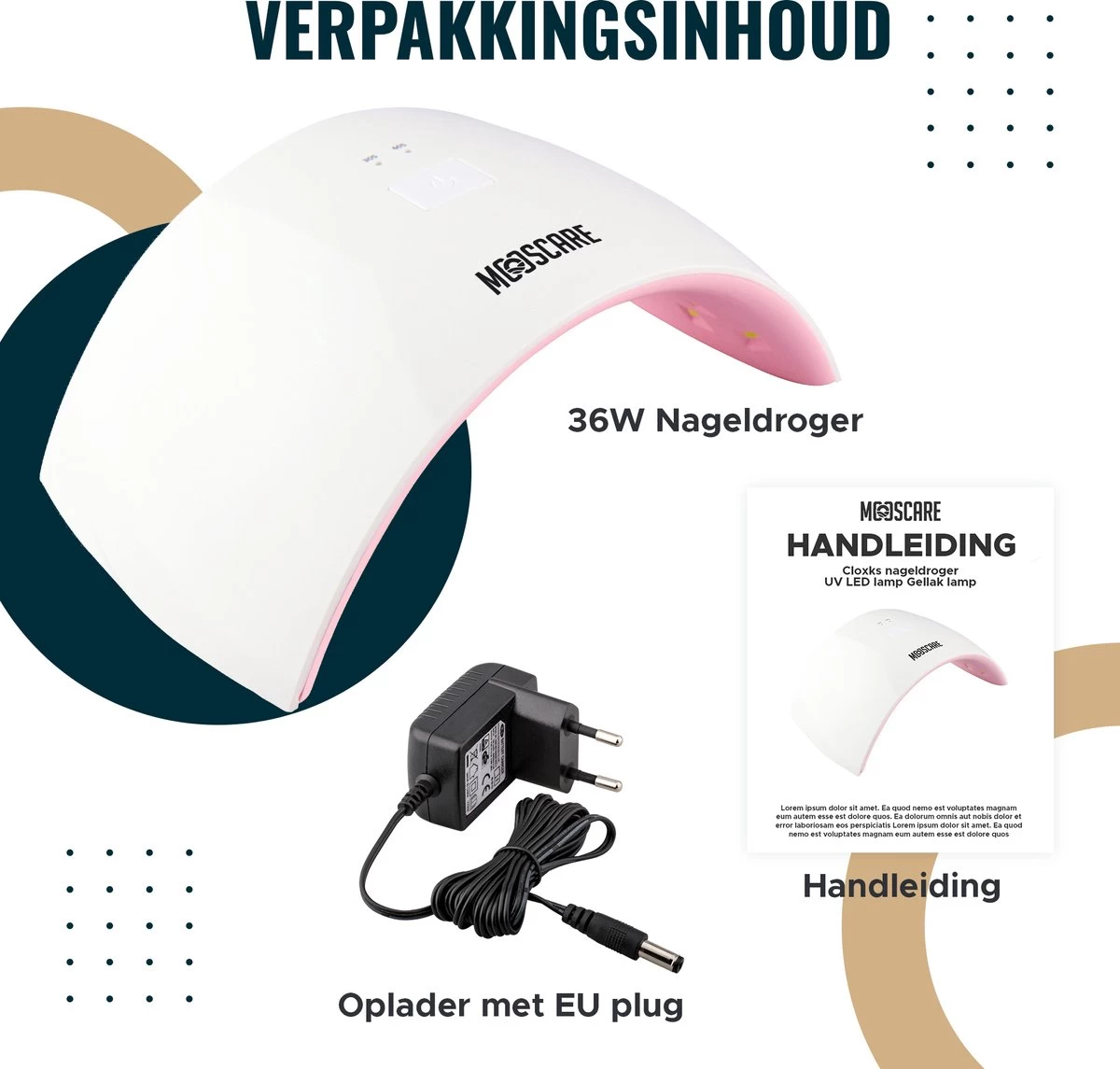 MOOSCARE 36 Watt LED Lamp Voor Gellak Nagels – Nageldroger – Gellak Lamp - UV Lamp Gelnagels - Nail Art Nagellamp - Gel Nagellak Nageldroger - Afbeelding 8