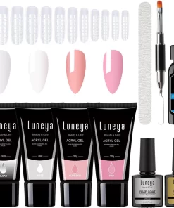 Luneya Polygel Kit - 120gr - Polygel Nagels Starterspakket - 4 Kleuren - Tasje