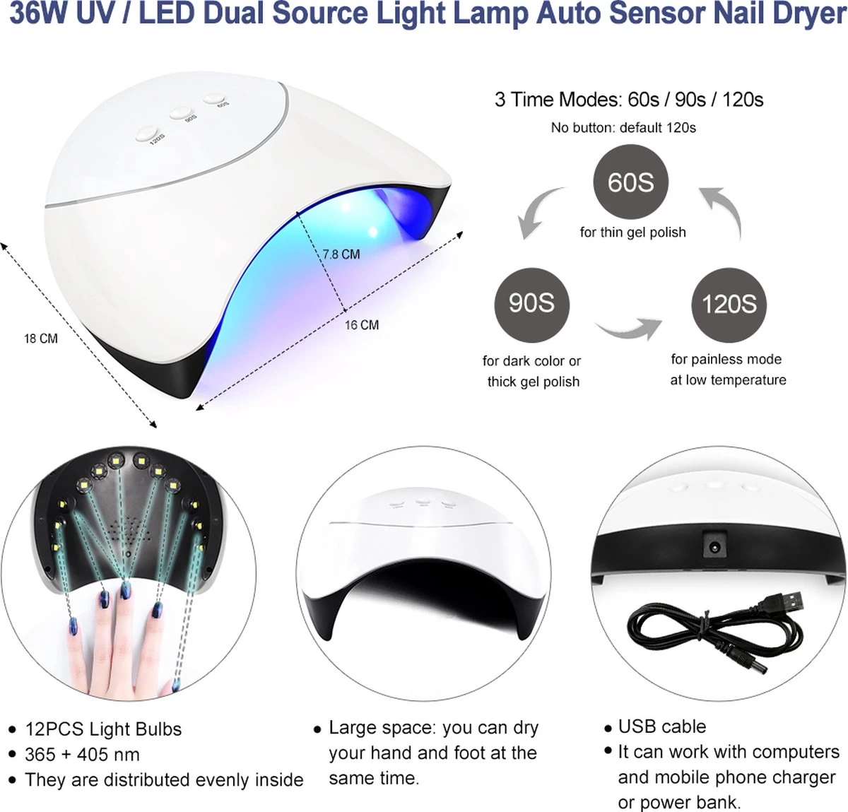 Gellak Starterspakket 12 Kleuren - Gellak - Gellakset - Nagelset - Gelnagels - Nagellak - Gelnagel Kit - UV Lamp 36W - LED - Manicure Set - 12 Kleuren Gel Polish - Nail Art - Nagellamp - Nagelboor - Nageldroger - Nagellak - Afbeelding 11