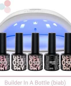 GUAPÀ® BIAB Builder Gel In A Bottle | BIAB Nagellak | Gelnagels Starterspakket | Nagellak | Gellak Pink | Builder Gel | 5 X 7 Ml BIAB Essentials Kit + Nagel Led Lamp