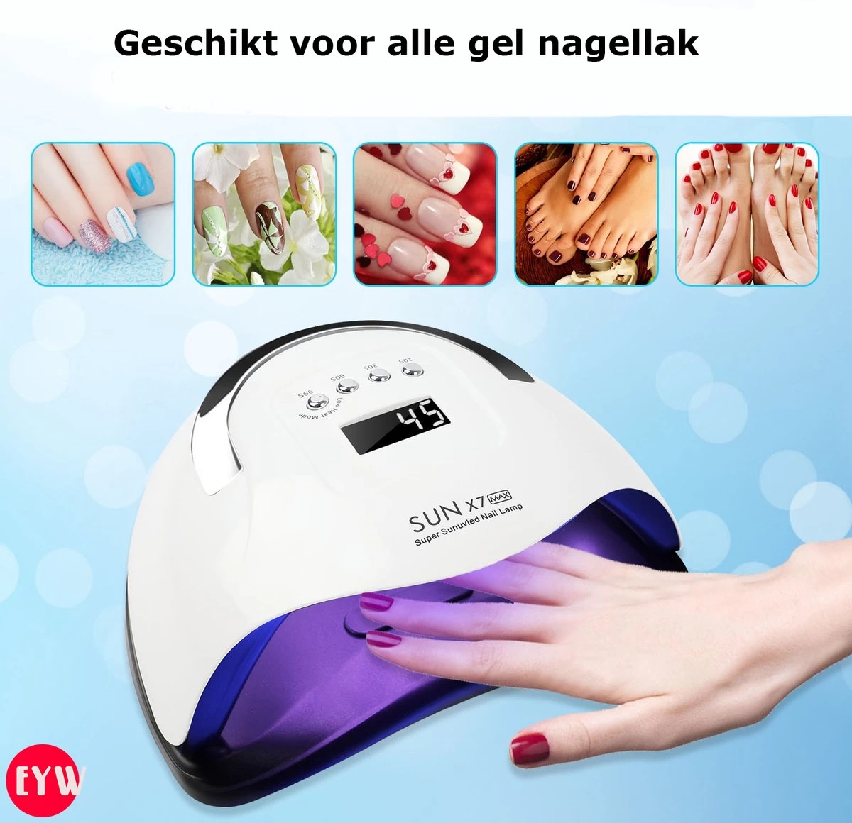 Nageldroger - Nageldrogers - 80 Watt UV LED Lamp Nagels - 45 Leds - Nagellak Droger - UV LED Lamp - Nagellamp - Nail Dryer - Nageldroger Voor Gel Nagellak - Gewone Nagellak - Wit - Afbeelding 6