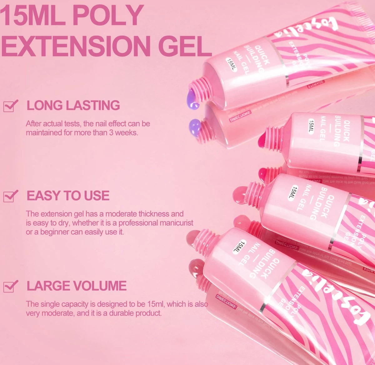 Polygel- 6 KLEUREN SET - 15 ML - Polygel Kit - Polygel Nagels - Polygel Kleuren - Afbeelding 5