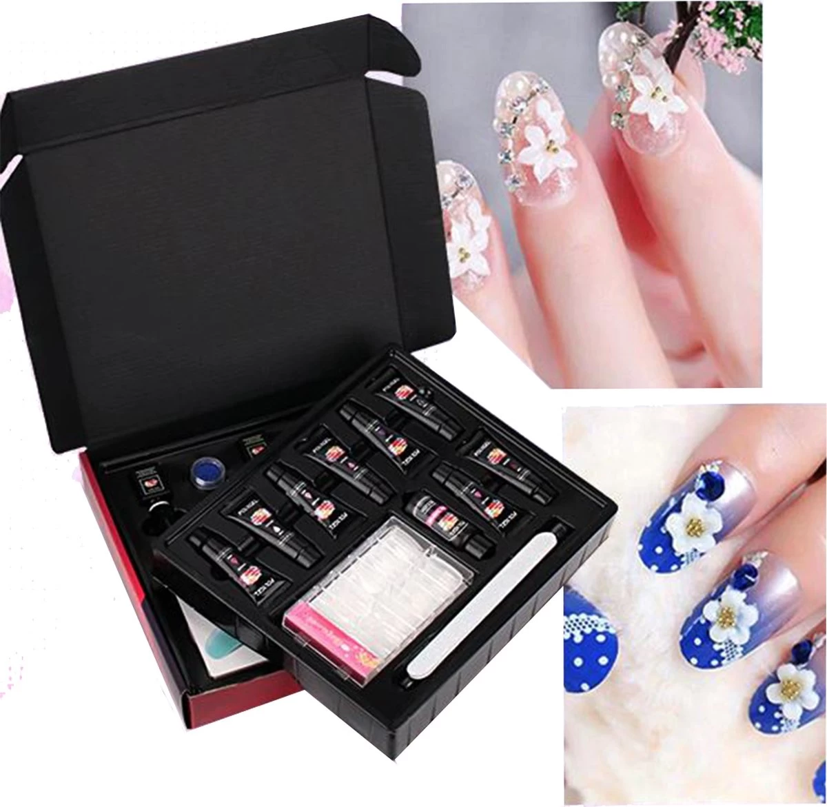 Poly UV Extension Kit | Gelnagels Set | Nepnagels Starterspakket | Gellak Set | Crystal Gel | UV Gel | Manicure Set | Gel Nagellak Nagel Decoratie | UV Lamp | Starterspakket - Afbeelding 2