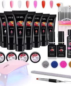 Poly UV Extension Kit | Gelnagels Set | Nepnagels Starterspakket | Gellak Set | Crystal Gel | UV Gel | Manicure Set | Gel Nagellak Nagel Decoratie | UV Lamp | Starterspakket