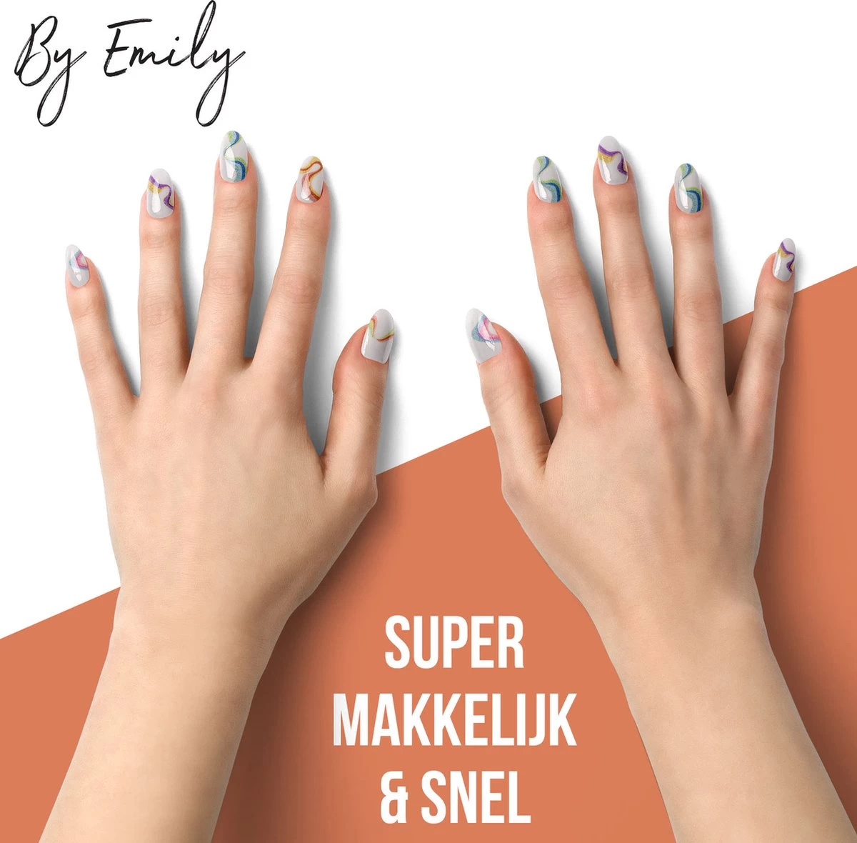 By Emily - Nagel Wrap - The Magic Belongs To Color | 16 Stickers | Nail Wrap | Nail Art | Trendy | Design | Nagellakvrij | Eenvoudig | Nagel Wrap | Nagel Stickers | Folie | Zelfklevend | Sjablonen - Afbeelding 5