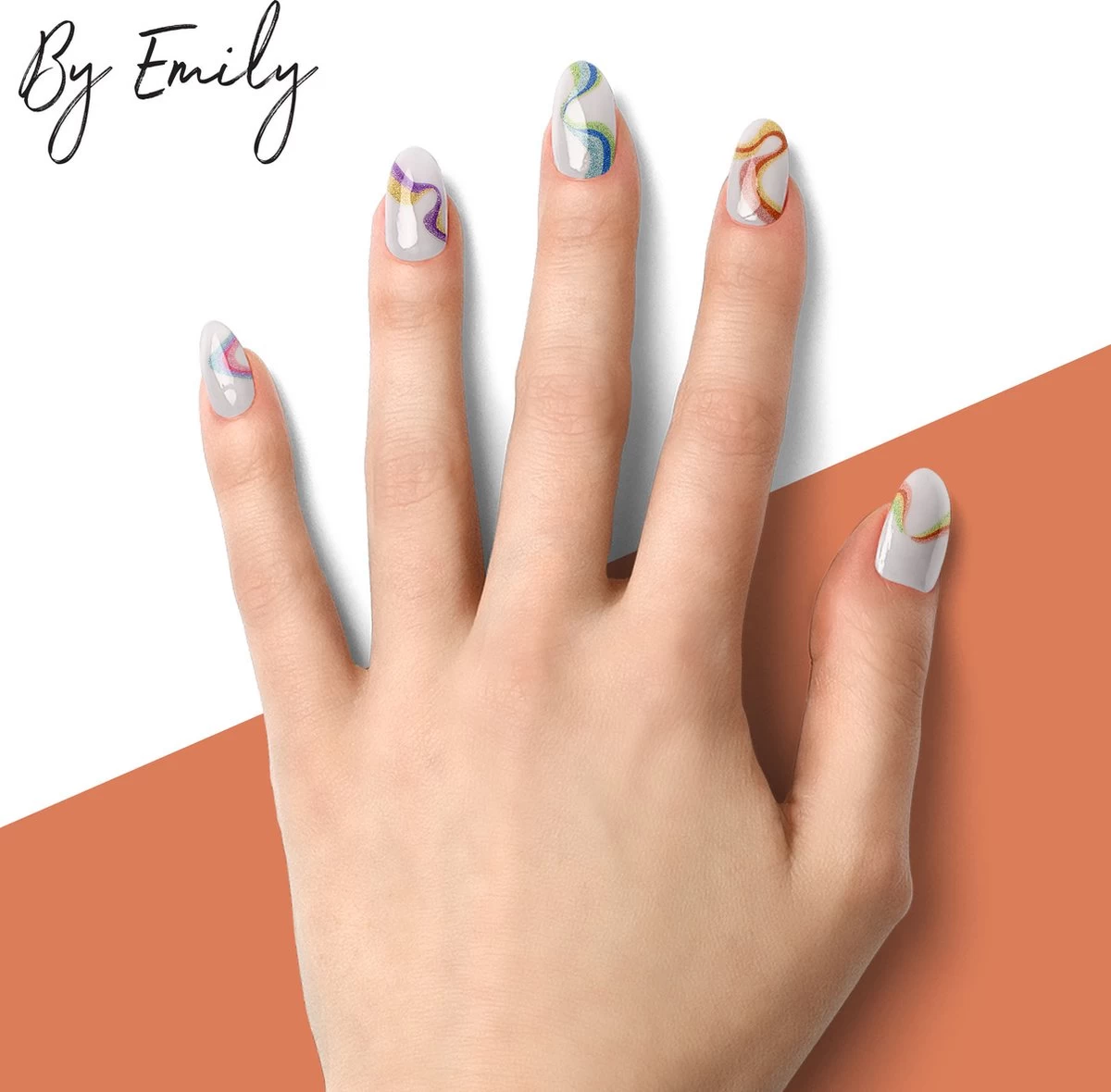 By Emily - Nagel Wrap - The Magic Belongs To Color | 16 Stickers | Nail Wrap | Nail Art | Trendy | Design | Nagellakvrij | Eenvoudig | Nagel Wrap | Nagel Stickers | Folie | Zelfklevend | Sjablonen - Afbeelding 6