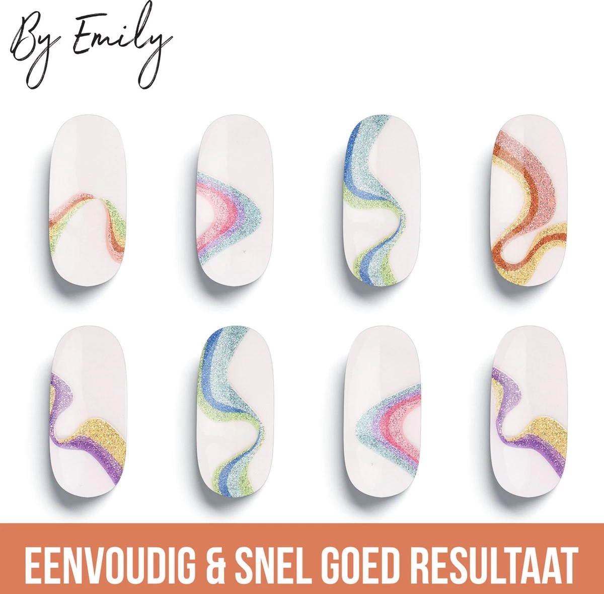 By Emily - Nagel Wrap - The Magic Belongs To Color | 16 Stickers | Nail Wrap | Nail Art | Trendy | Design | Nagellakvrij | Eenvoudig | Nagel Wrap | Nagel Stickers | Folie | Zelfklevend | Sjablonen - Afbeelding 2