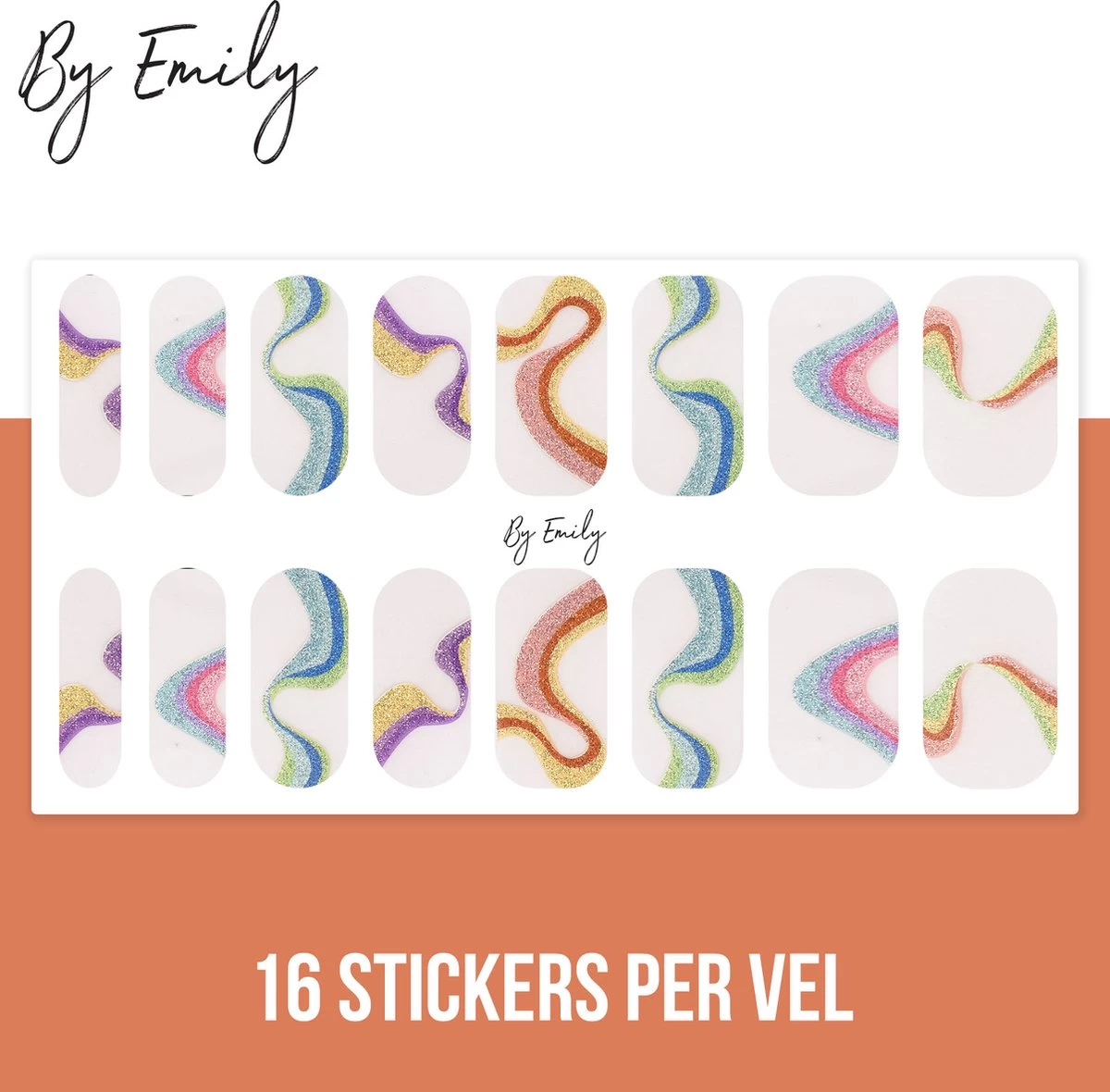 By Emily - Nagel Wrap - The Magic Belongs To Color | 16 Stickers | Nail Wrap | Nail Art | Trendy | Design | Nagellakvrij | Eenvoudig | Nagel Wrap | Nagel Stickers | Folie | Zelfklevend | Sjablonen - Afbeelding 3
