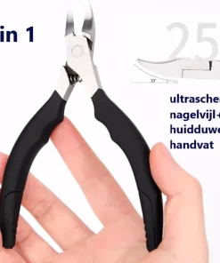 Medies - Multifunctionele Nageltang Met Huidduwer En Dubbelzijdige Nagelvijl | Nageltang Voor Harde Teennagels | Nagelknipper | Nagelschaar | Ingegroeide Nagels | Huidduwer | Nagelvijl - Zachte Anti Slip Handvaten - 3 In 1
