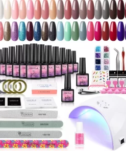 Gellak Starterspakket - 40 Kleuren - Basecoat - Topcoat - Gellak - Gellakset - Nagelset - Gelnagels - Nagellak - Gelnagel Kit - UV Lamp 36W - LED - Manicure Set - 40 Kleuren Gel Polish - Nail Art - Nagellamp - Nageldroger