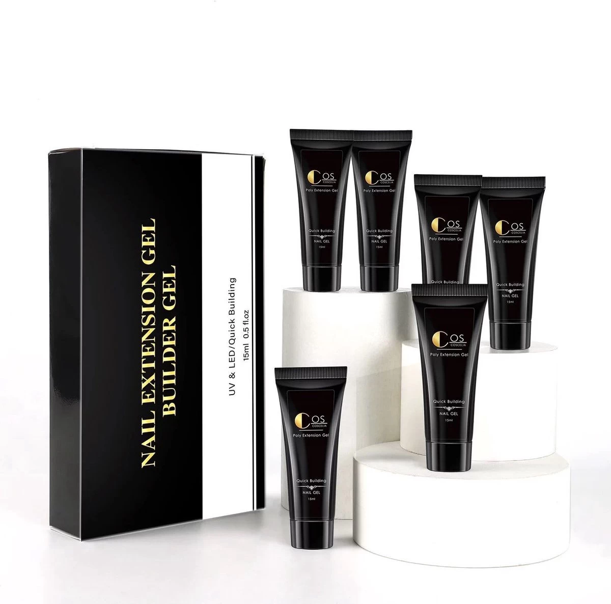 COSCELIA Extenstion Kit | Polygel Nagels | Gelnagels | Nepnagels | Gellak Set | UV Gel | Nail Art Pakket | Buildergel | Starterset | Makkelijk En Snelle Set - Afbeelding 3