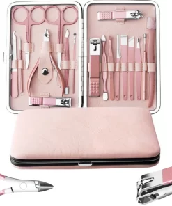 ⭐ATV PERFECTUM Luxe 18-delige - Manicure Set - Met Lederen Opbergetui - Manicureset - Nagelschaartje - Manicuresetje