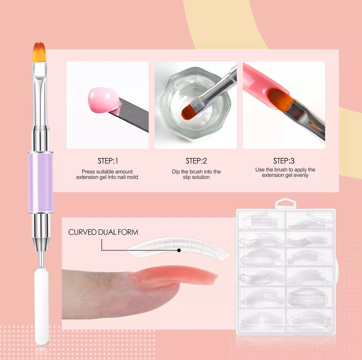 Royala POG4 Professionele Poly Gel Kit – Premium Quality – 8 Kleuren Polygel - Dual Molds Nagelvormen - Polygel Pakket - Topcoat Basecoat - Incl. 36 Watt LED Nageldroger - Poly Acryl Nagels - Nail Art Pakket - Starterspakket - Gel Lak - Afbeelding 15