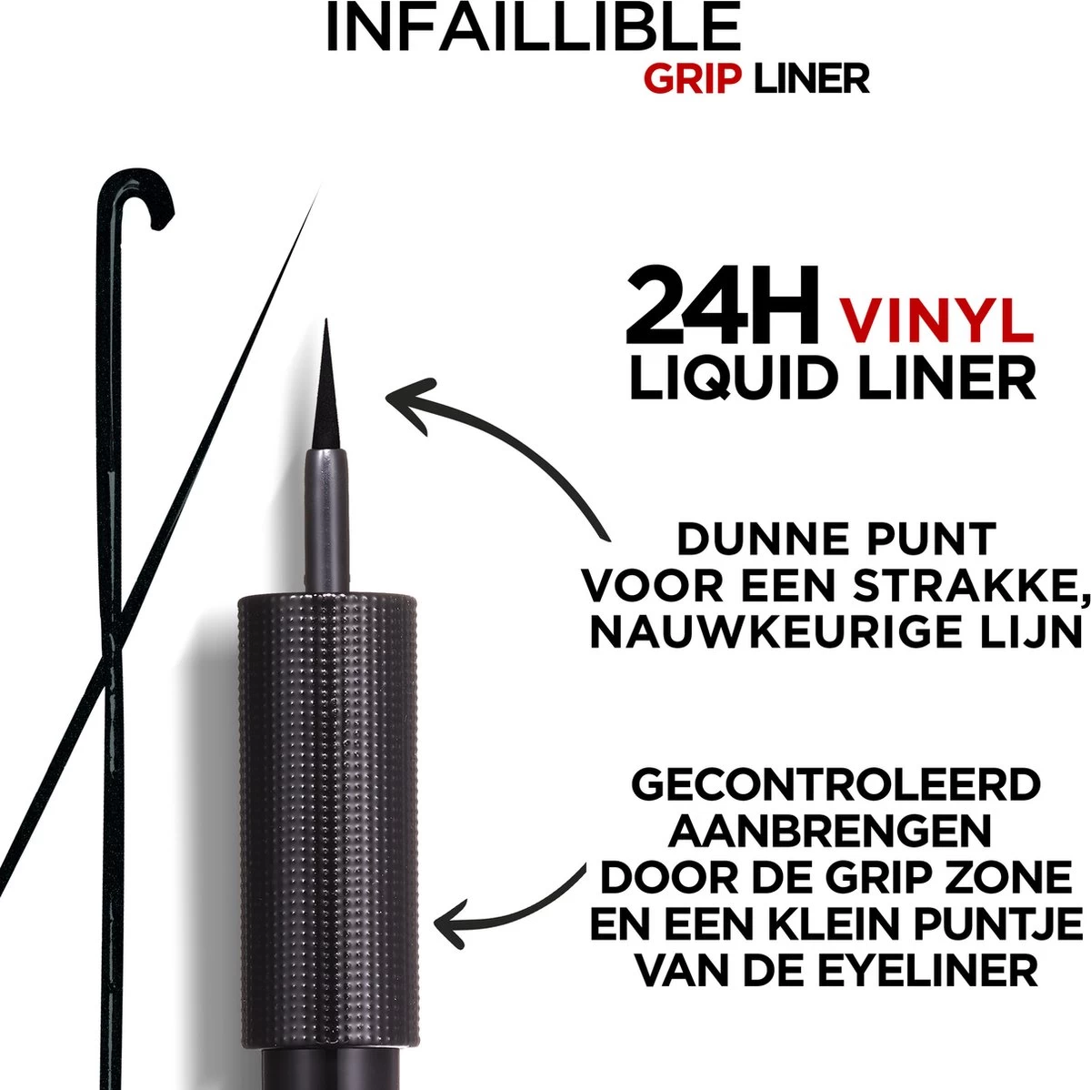 L'Oréal Paris Infailible Gip 24h Vinyl Liquid Liner Zwart - 3ml - Afbeelding 3