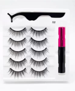 DW4Trading Magnetische Wimpers Met Eyeliner Set - Herbruikbaar - 5 Paar - Zwart
