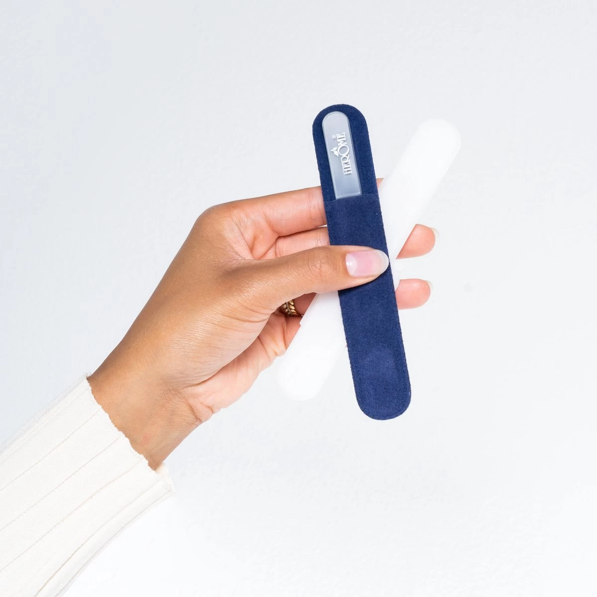 Herome Glazen Nagelvijl Glasvijl Reisformaat - Glass Nail File Travelsize - Voorkomt Splijten En Haakjes - Afbeelding 11