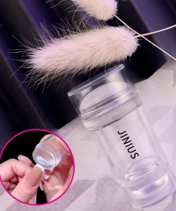 Merkloos Jinius ® - Nagelstempel Doorzichtig - Dubbele Siliconen Gel Stamper - French Manicure Tip Stempel - Nagelstempel Met Schraper - Nail Art Jelly Stamp - Nagel Stempel Kussen