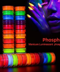 Royala Neon Nagel Poeder - Nagel Nail Art Neon Glitter Poeder - 12 Potjes Aan Neon Kleuren - Nail Art