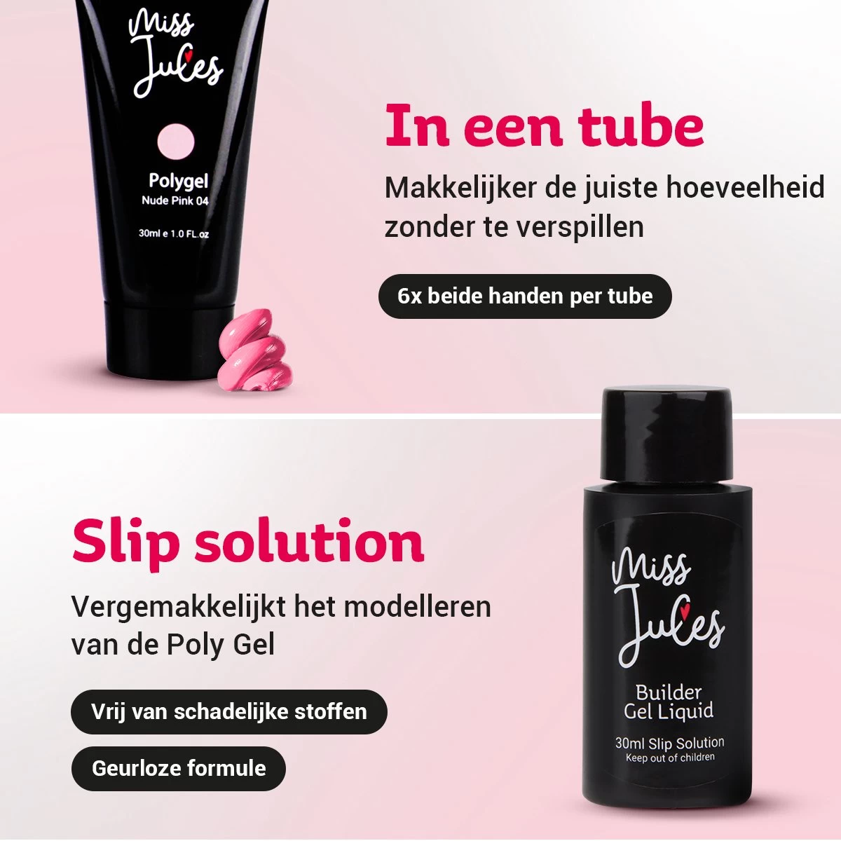 Miss Jules® Luxe Complete Polygel Kit - Polygel Nagels Starterspakket - 3 X 30 ML - Perfecte Combinatie Gellak & Acryl - Inclusief Instructievideo (NL) - Afbeelding 2