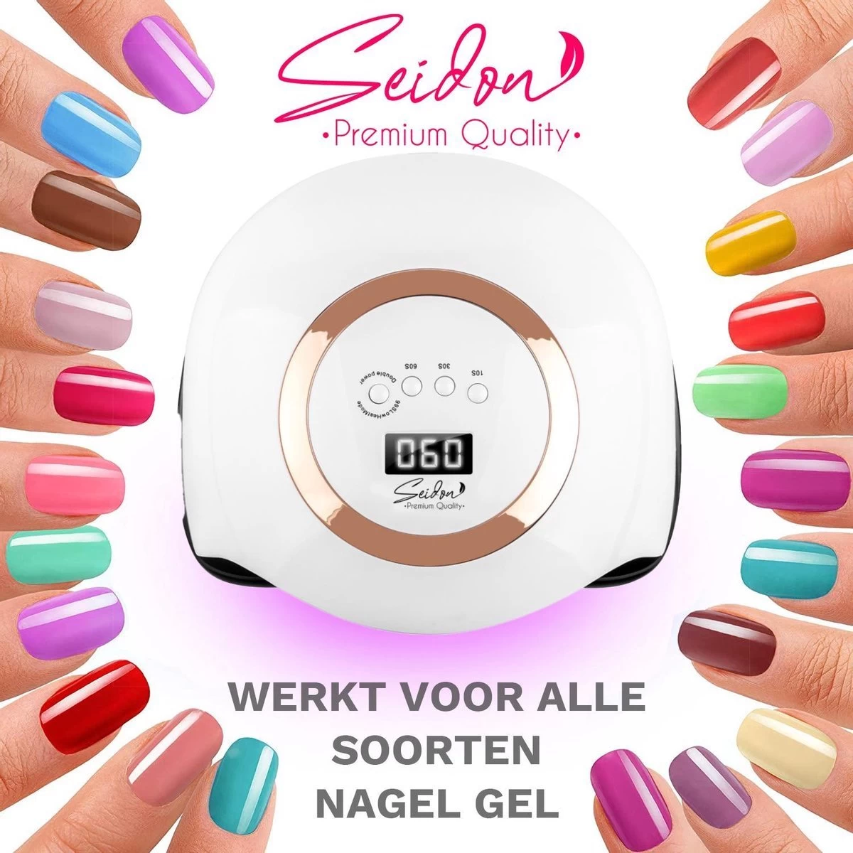 Seidon© Nageldroger 168W - LED Lamp Nagels - Gellak Lamp - UV Lamp Gelnagels - Afbeelding 5