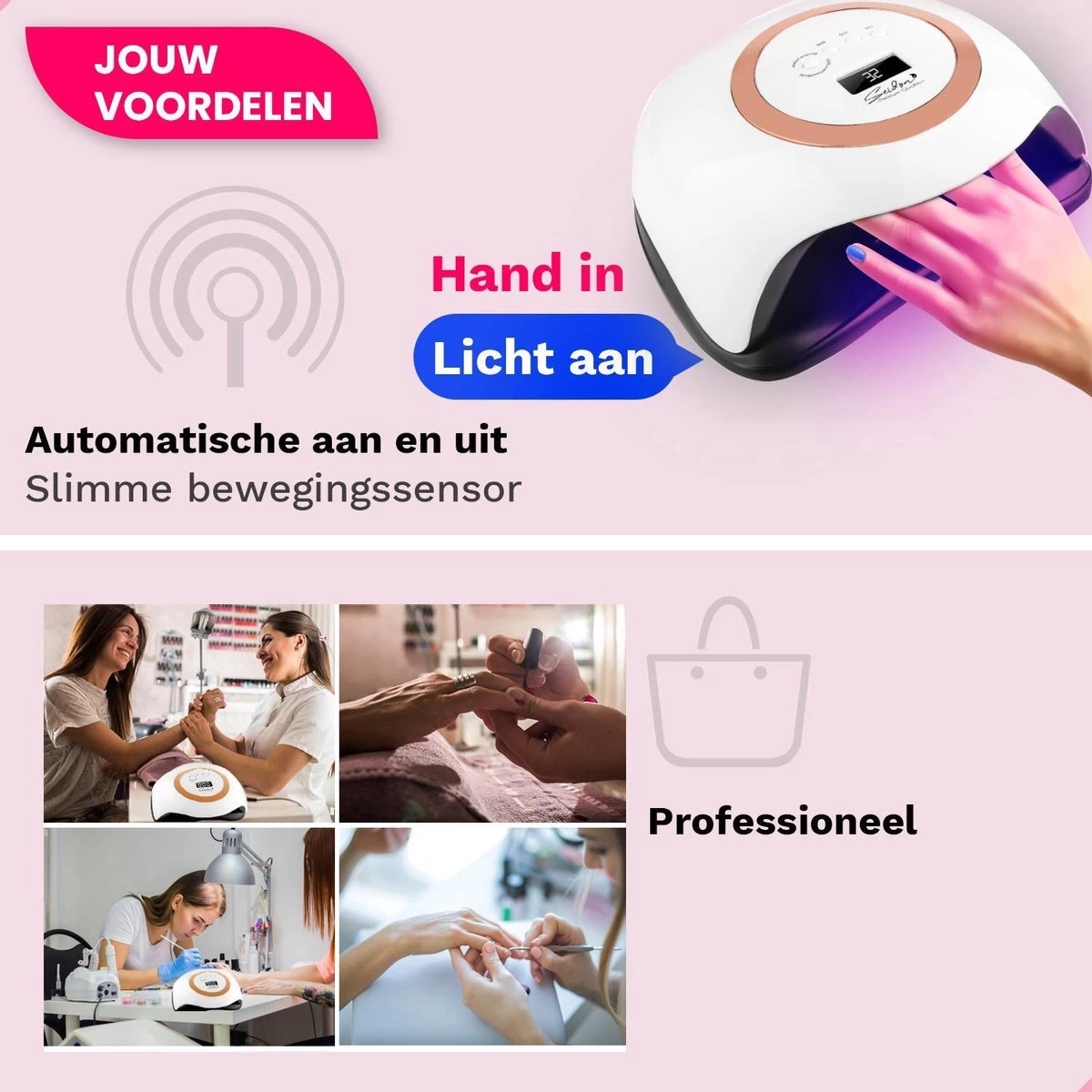 Seidon© Nageldroger 168W - LED Lamp Nagels - Gellak Lamp - UV Lamp Gelnagels - Afbeelding 7