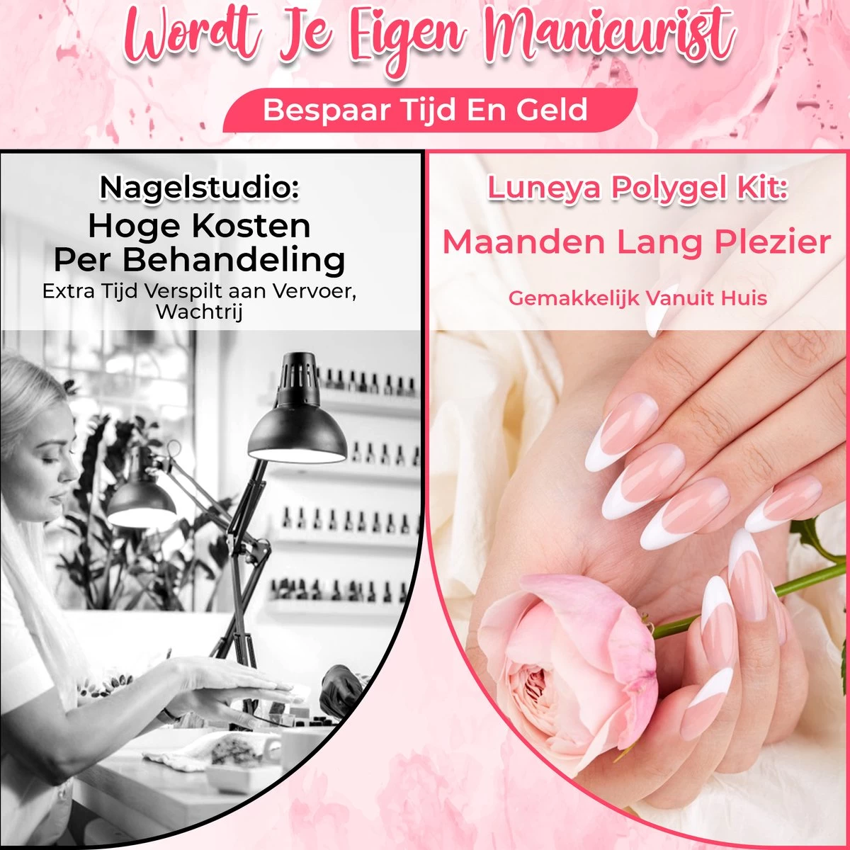 Luneya Polygel Kit - 6 Kleuren - Polygel Nagels Starterspakket - Tasje - Incl. UV LED Lamp - Afbeelding 10