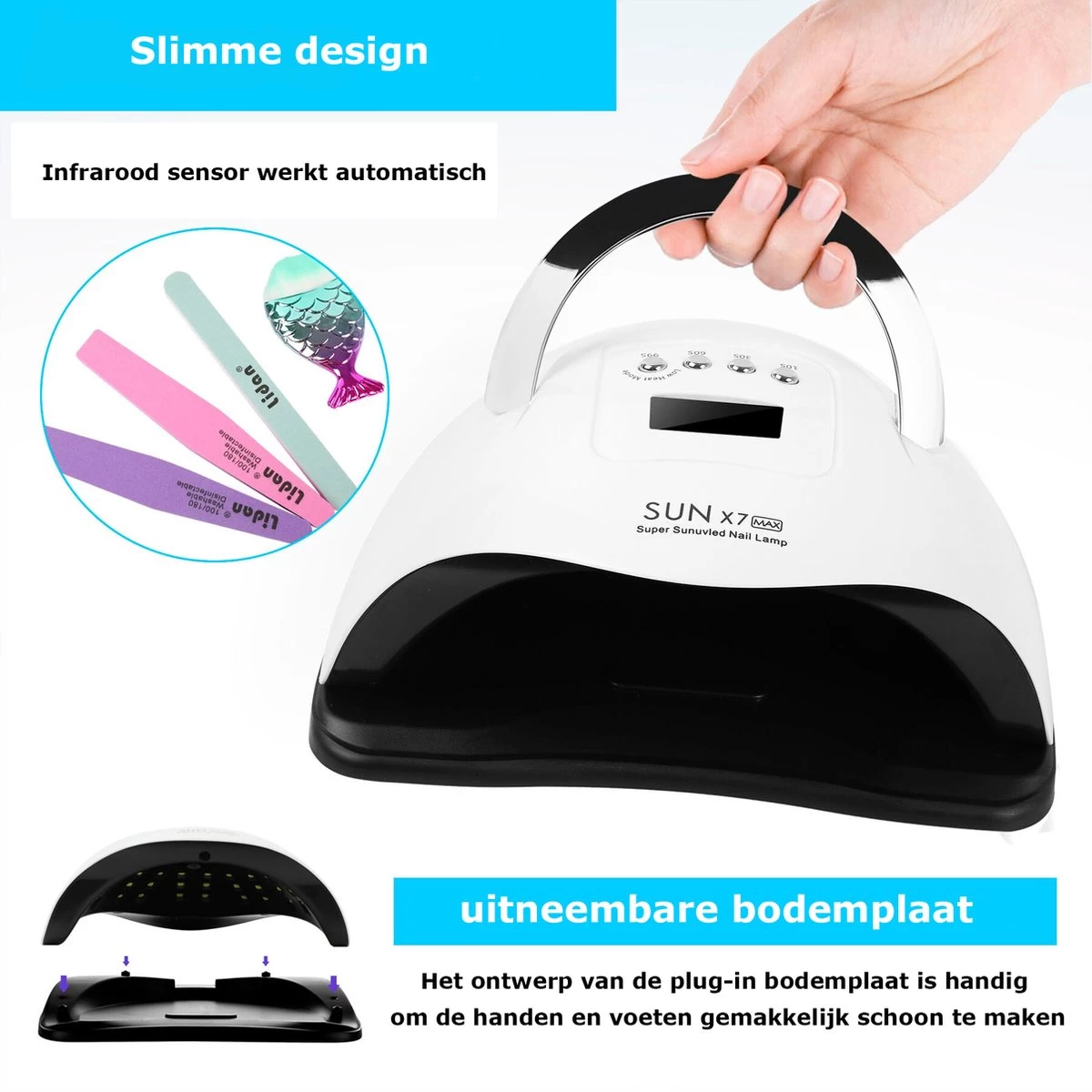 Nageldroger - Nageldrogers - 80 Watt UV LED Lamp Nagels - 45 Leds - Nagellak Droger - UV LED Lamp - Nagellamp - Nail Dryer - Nageldroger Voor Gel Nagellak - Gewone Nagellak - Wit - Afbeelding 9